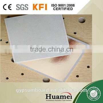 Vinyl Gypsum Ceiling Tiles / PVC Facing Gypsum Ceiling with Aluminum