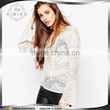Best Selling Fashionable Ladies White Lace Blouse