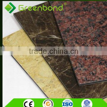 Greenbond marble color plastic composite wall aluminum cladding