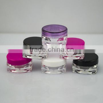 3g plastic square bottom jar for personal care