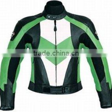 DL-1220 Leather Racing Jacket, DL-1220 Leather Green Racing Jacket