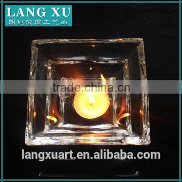 LX-Z263 candle holder tealight insert crystal square glass tealight holder