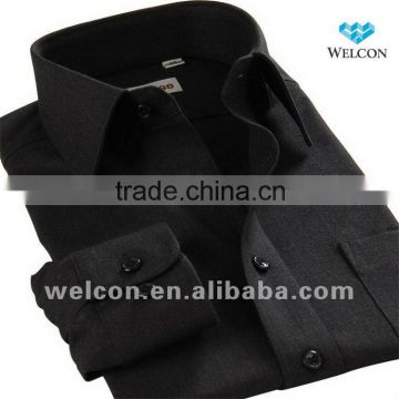 European style long sleeve latest design brand black business 100% cotton twill fashion men shirt