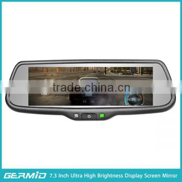 7.3 inch full display lcd monitor with mirror link ,three video inputs
