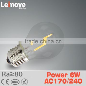 zhongshan guzhen e27 220v 6w round warm white glass led bulb lamp India