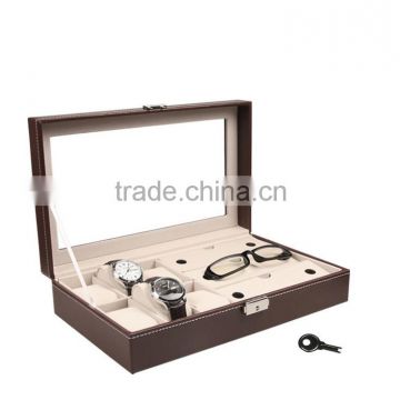 Chinese factories wholesale custom PU leather jewelry box, multi-function watch boxes, glasses boxes