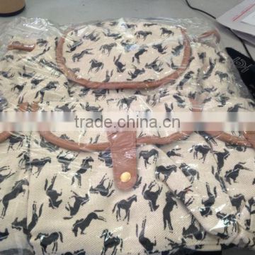Hot!!! Fashion Girlish Ladies Horse Canvas Backpack (BBC009-1)