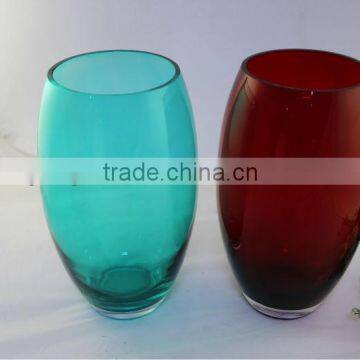 tulip shaped glass vase,oval glass vase,colored glass vase