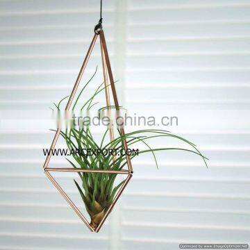 new fancy design glass & metal hanging planters