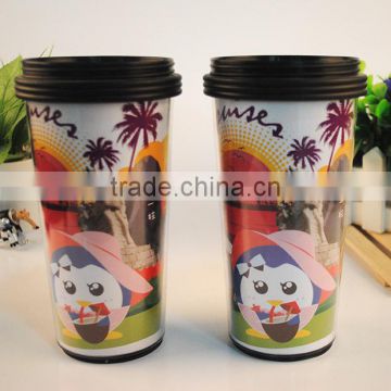 customized logo plastic insert coffee cups for promotional