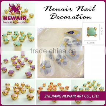 New Air 2015 Wholesale 3D Round Clae Resin Stone Fashion Nail Decoration