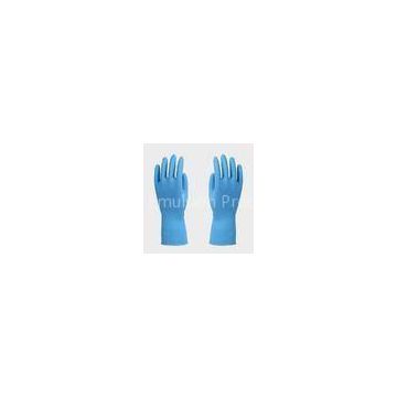 Straight cuff Household Latex Gloves , sky blue dish washing gloves