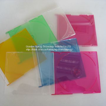 CD cases 5.2mm Plastic silm VCD CD dvd Case Plastic silm CD dvd  Box Plastic silm CD dvd Cover square  with Colour Tray