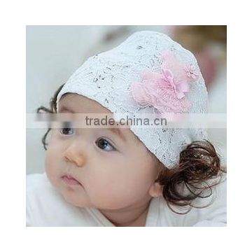 beautiful flower baby girl headbands,kinitting baby elastic hair bands