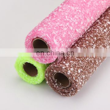 china manufacturer new design popular snowflake mesh roll flower wrapper