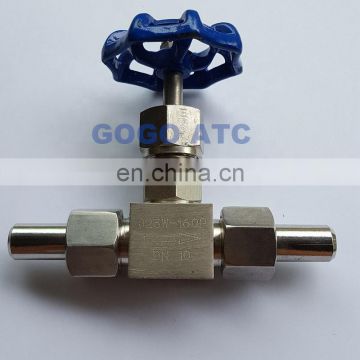Adjustable needle valve J23W-160P DN6 DN8 DN10 DN15 stainless steel high temperature straight welding J23W 160P needle valve