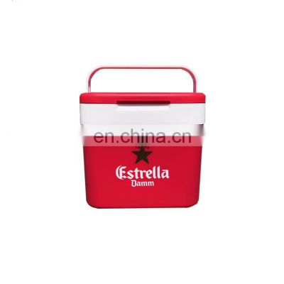 Custom Logo Cooler  Box Portable Plastic Food Grade Beer Cans Cold Storage Insulated Ice Chest Box Cooler 10L