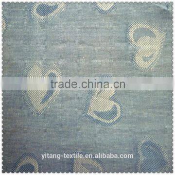 heart pattern jacquard denim fabric