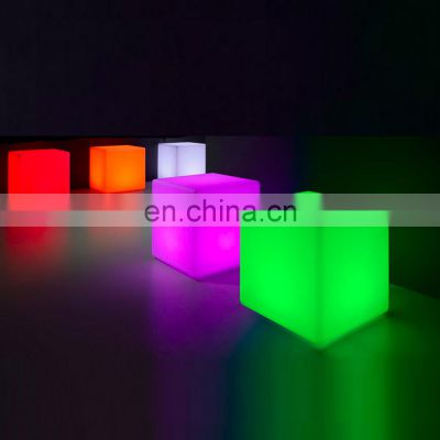 2021 new arrival Led Chair Light Led Chair Cube Led Stool Rechargeable cube bar cube stools plastic white chairs