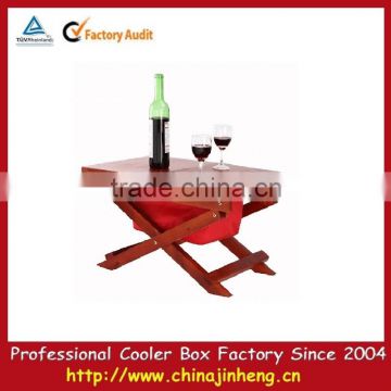 2015 new promotional wooden cooler table,folding wood cooler box