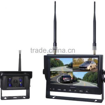 100% Manufacturer CE-Certified 4 Channel 2.4GHz Digital Wireless Rearview Camera System with LCD Monitor