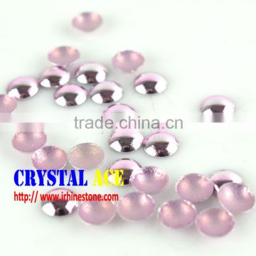 2mm Light pink sparkle half round pearls studs for telephone shoes, clothes in China