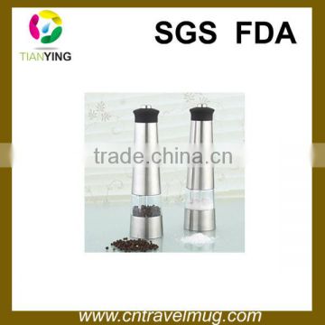 metal electronic pepper mill and salt shaker