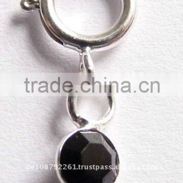 Nail piercing nail dangle 925 sterling silver / black