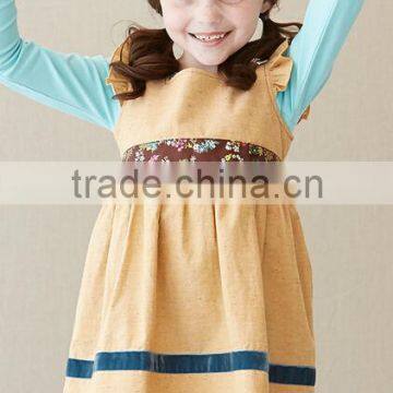 New style children's autumn long dress with silk ribbon Casual Dresses