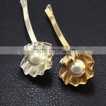 2015 New style shell and pearl hair pin