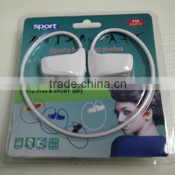 Headset Sports Wireless MP3 Player with FM Support TF Card