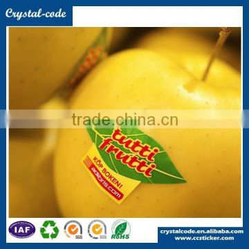 Glitter healthy cheap egg shape waterproof fruit tag Eco-friendly removable printing self adhesive food sticker