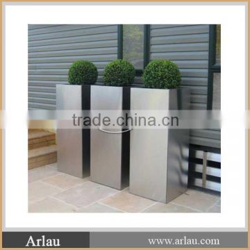 Brushed public stainless steel flower planter