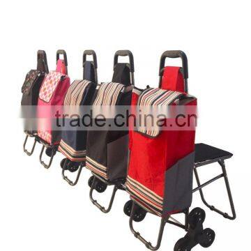 Stair-climbing Folding Shopping Trolley with chair,Sitting type trolley PLD-BDS6007