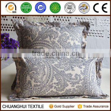 100% linen printed cushion cover and pillow case fabric
