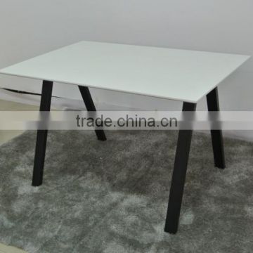 MDF colorful top and square tube frame dining table DT027