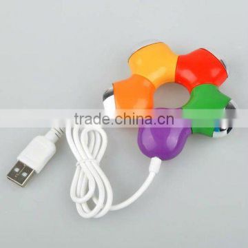 2014 New Colorful Flexible Mini High-speed 4 Port USB 2.0 Hub for Laptop PC