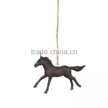 Horse Black Resin Hanging Christmas Ornament