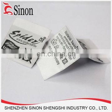 Woven garment Label Type fabric polyester satin Material care labels