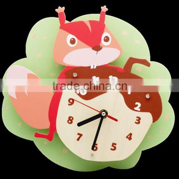 2016 New Cartoon Painting Clock DIY Wooden Promotional Wall Clock