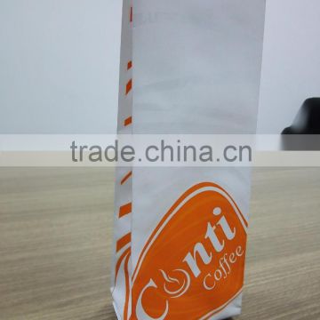 side gusset matte bag with valve for 250g coffee bean/power packaging/spot matte finishing design coffee bag for 250g