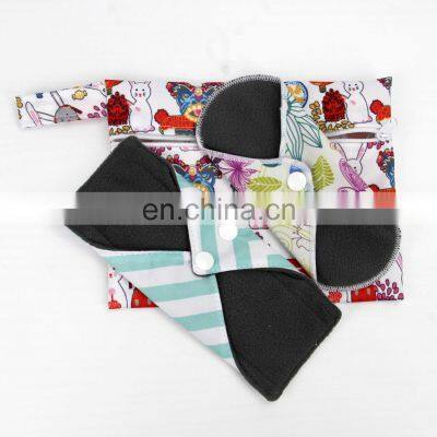 Multi-color Women's Sanitary Napkins Bag Recycled and comfortable Bamboo Carbon Cloth Reusable Washable Menstrual pad bag