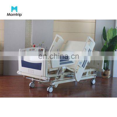 CE Approved Customizable Adjustable Height Hospital Medical Patient Bed With Double-Sided Mute Wheel And Angle Indicator