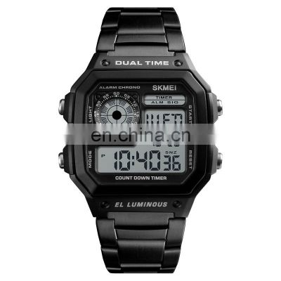 1335 skmei watch quality fashion time stainless steel strap bracelet reloj de lujo for men deporte digital watch