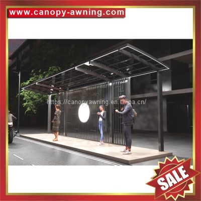 outdoor alu aluminum aluminium pc polycarbonate bus shelter canopy awning
