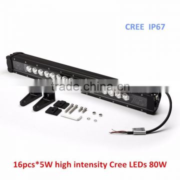 2016 Hottest and super bright ip67 waterproof 80w led car roof rack light bar