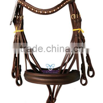 Weymouth bridle with diamane browband with padding