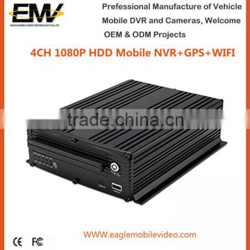 4 CH 1080P HDD GPS WIFI Vehicle Mobile NVR