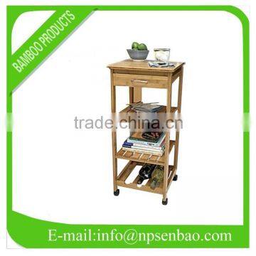 4-layer bamboo kitchen carts