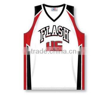 100% Polyester Custom Sublimated V-Neck Flash Pro Cut Basketball Jersey / Shirt